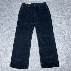 Levi's Corduroy Pants‎ Womens 31x30 Black Relaxed Straight Leg Cords Low Pro NEW